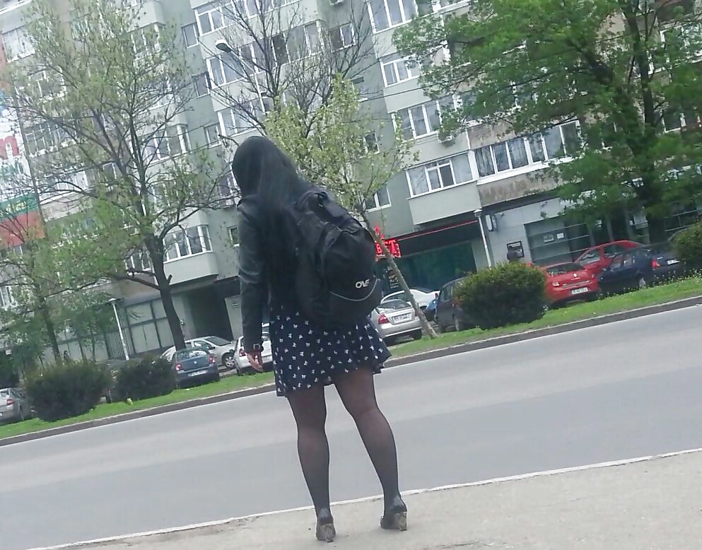 Spy sexy skirt, feet, legs and nylon romanian #26795166