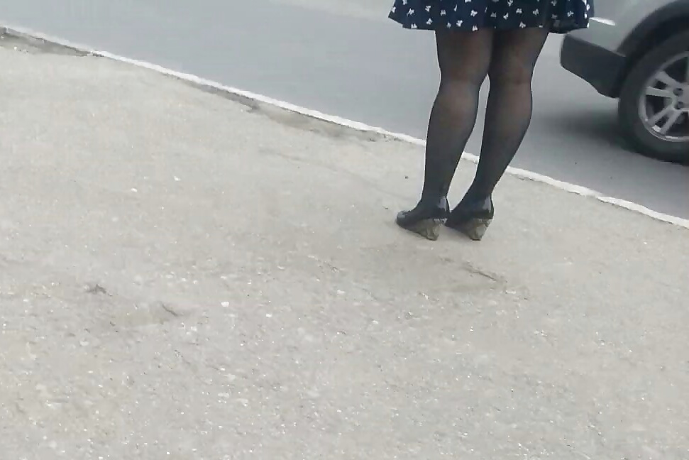 Spy sexy skirt, feet, legs and nylon romanian #26795178