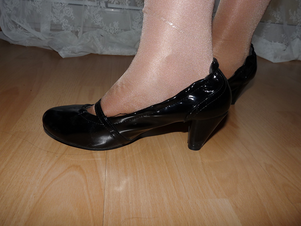 Wifes sexy random shoes heels feet legs nylon #36468878