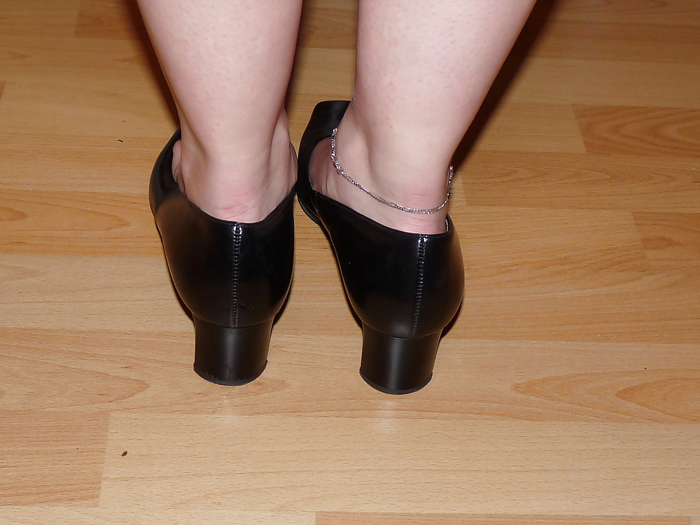 Wifes sexy random shoes heels feet legs nylon #36468918