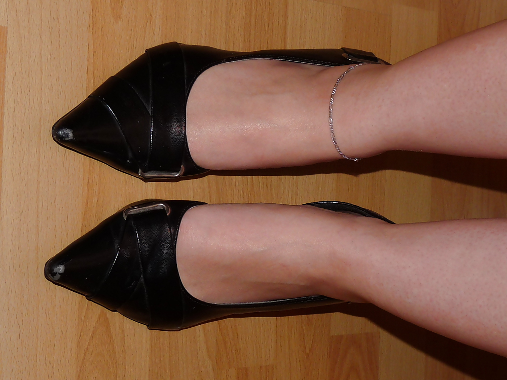 Wifes sexy random shoes heels feet legs nylon #36468945