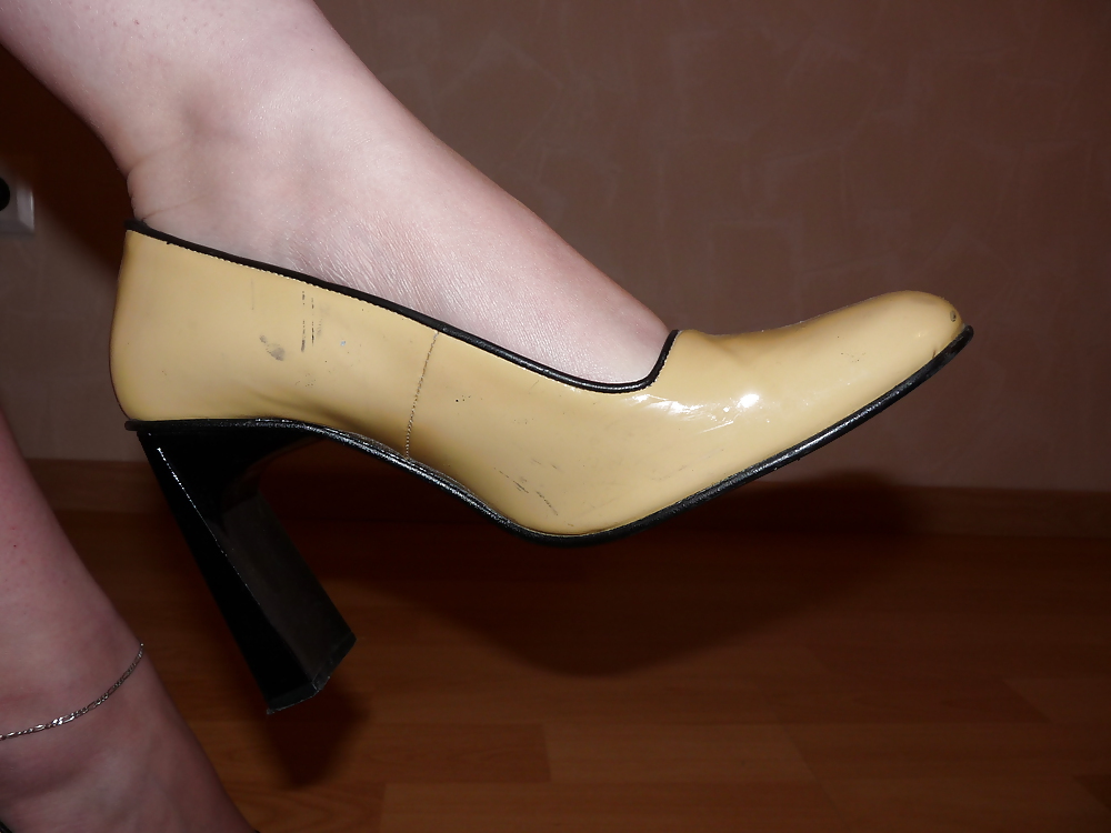 Wifes sexy random shoes heels feet legs nylon #36469007