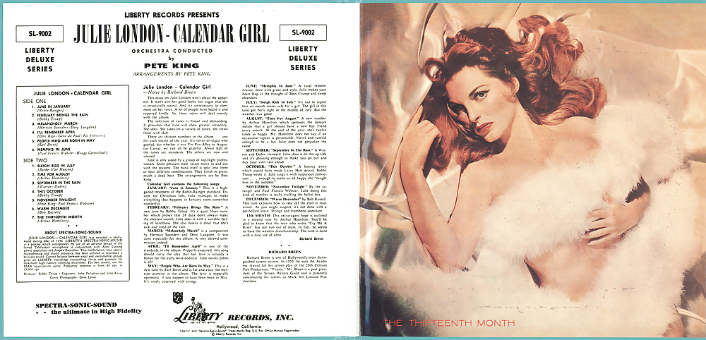 Julie London - Pin Up Plans Pour 1956 Calendrier Album Fille #23149867