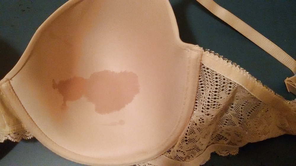 Neighbors beige bra with cum stain.  #33530764