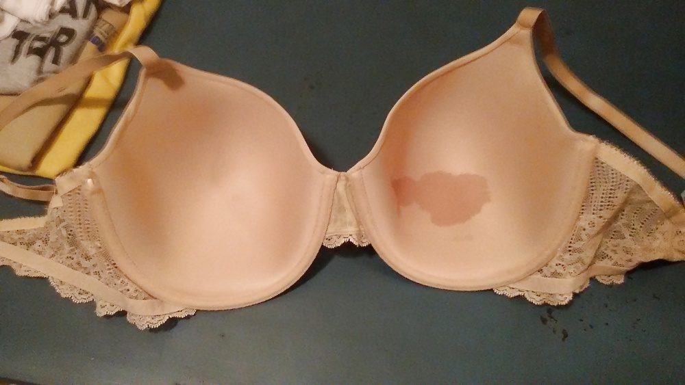 Neighbors beige bra with cum stain.  #33530768