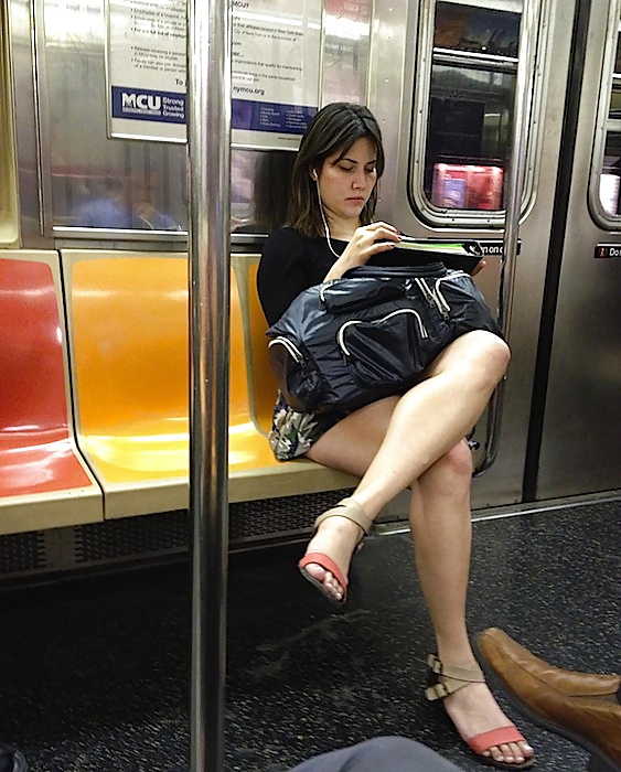 Voyeur nyc subway sexy legs #27171988