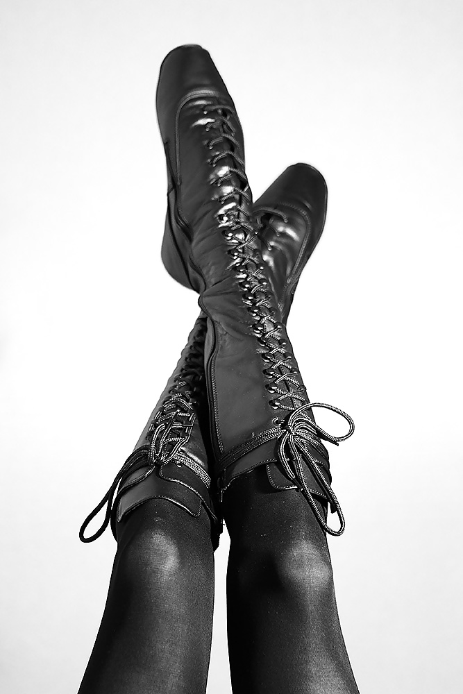 Ballet boots and black stockings #32144442