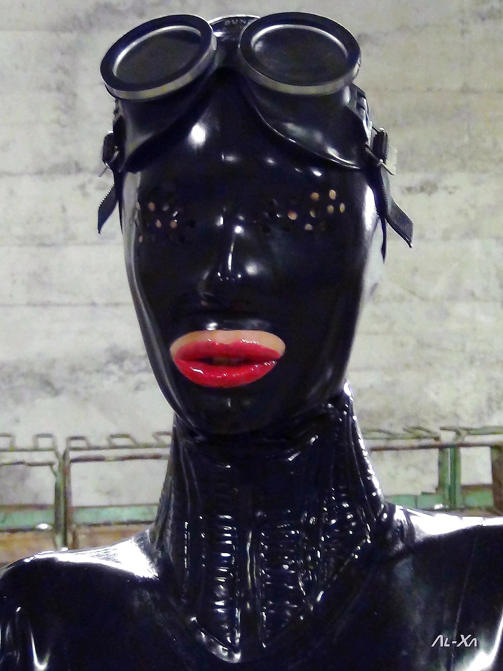 Fetish mask dress latex lycra vinile pvc #34275995