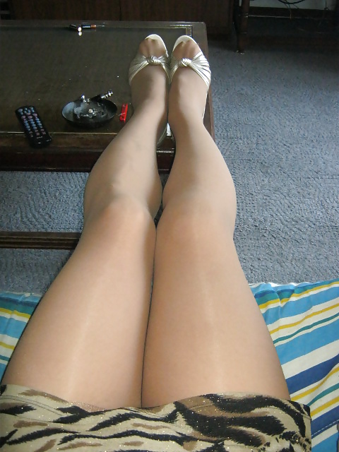 My legs in pantyhose miniskirt and heels #30536970