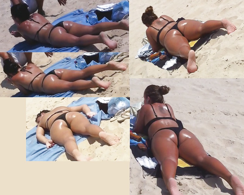 Fat asses at the beach #34869486