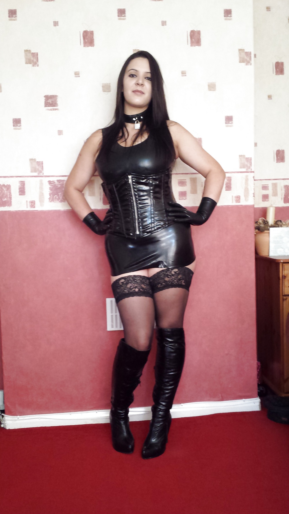Mistress's  new understudy in sexy rubber dress #29048711