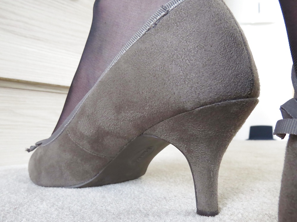 Black Nylons and Gray Graceland High Heels #26880852