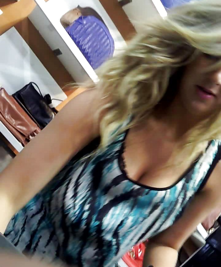 Candid Downblouse Blonde Teen Tits #32075083