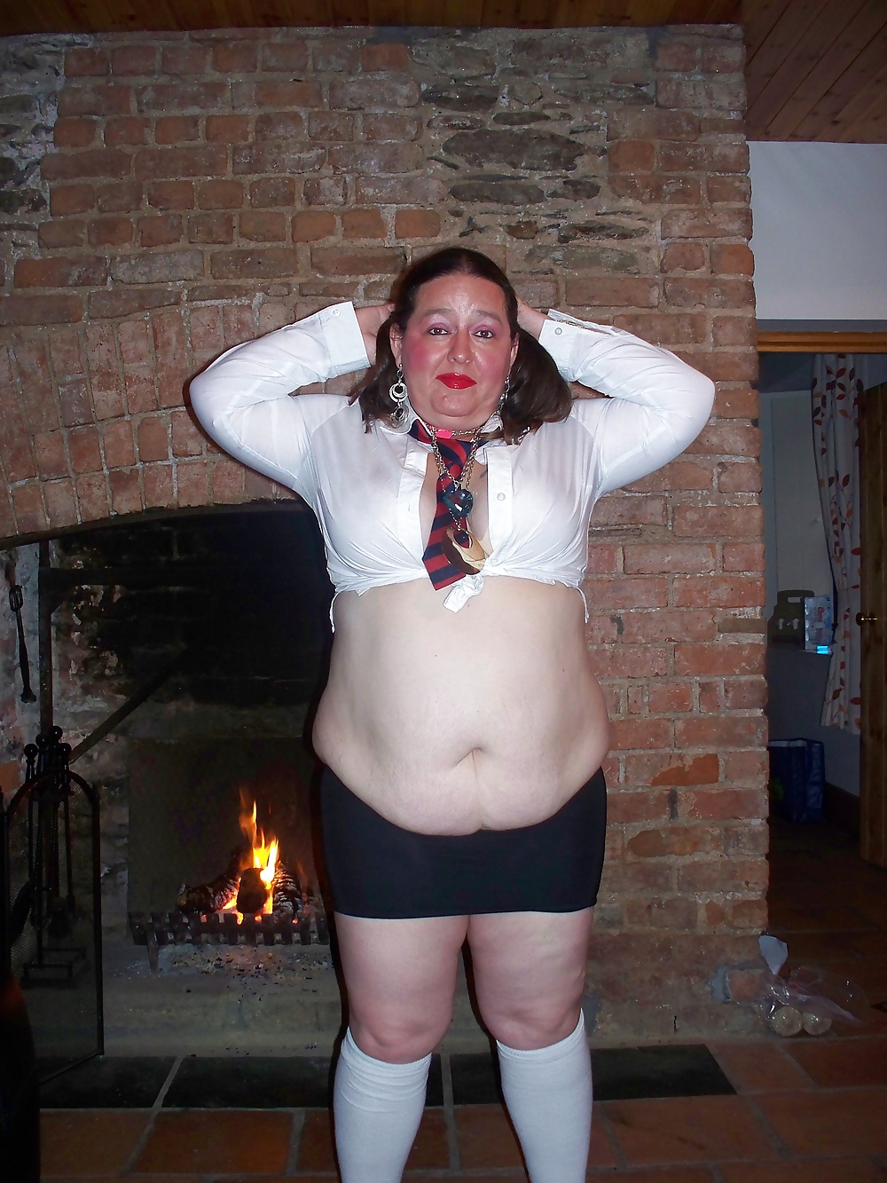 Fatty Tries to Be a Sexy Schoolgirl #39674746