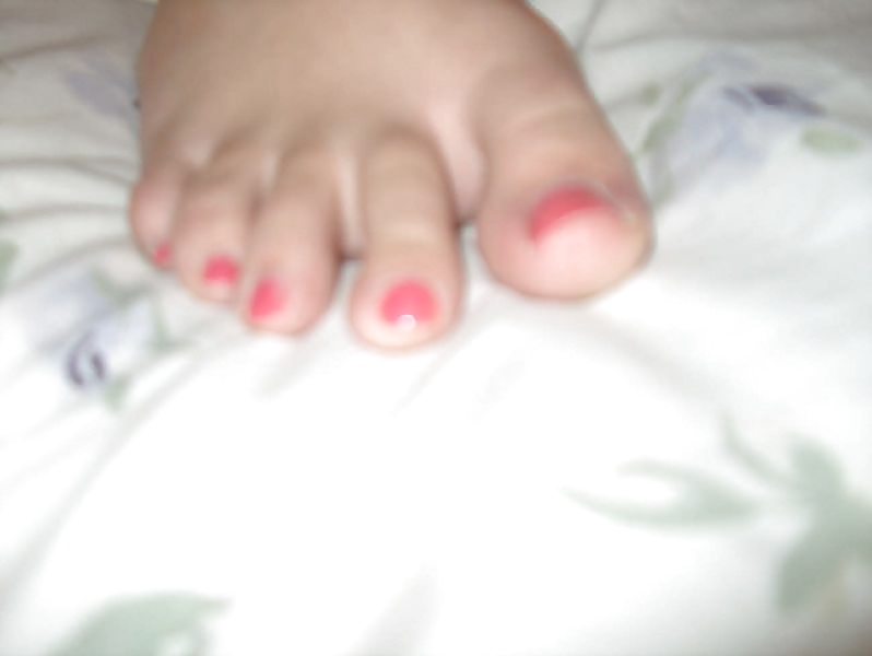 WIFE'S FEET Soles sucking toes socks painted toenails MILF #29546163