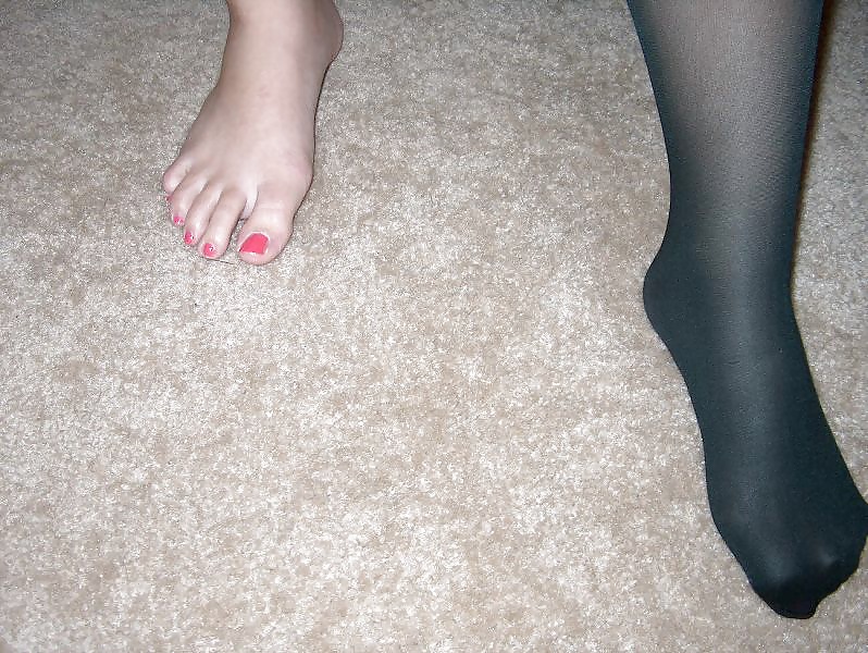 WIFE'S FEET Soles sucking toes socks painted toenails MILF #29546275