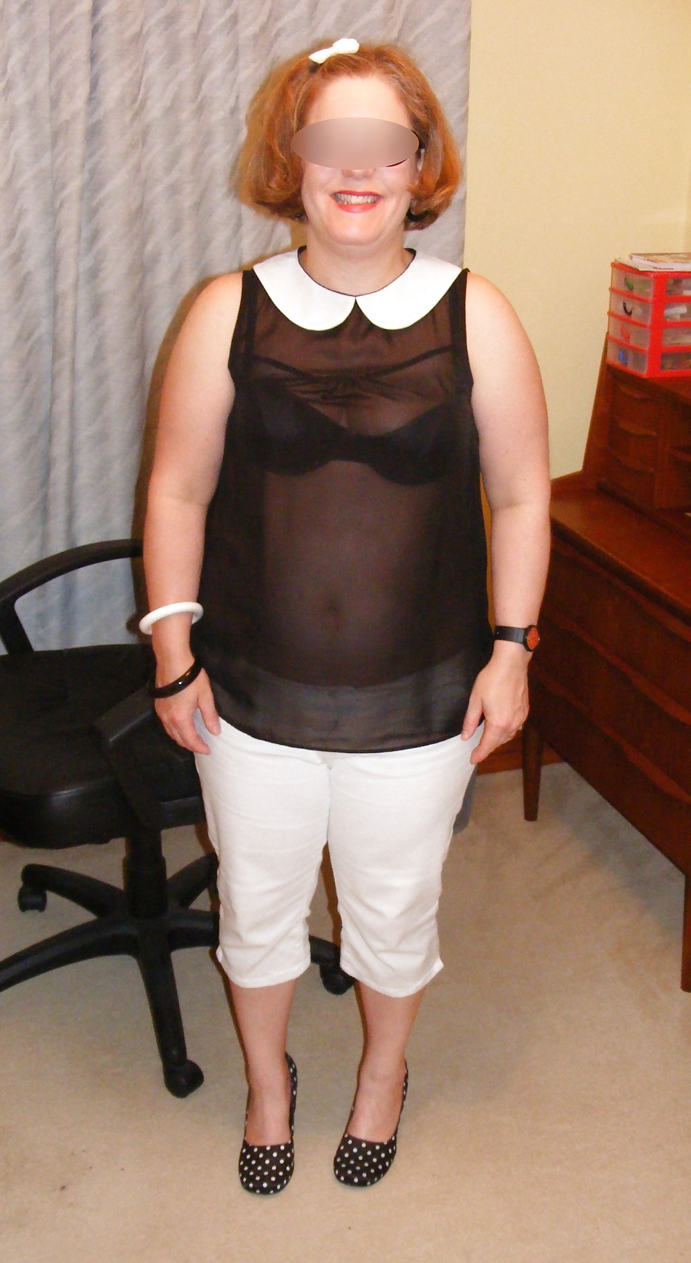 Slutty secretary in see-through top #24063134