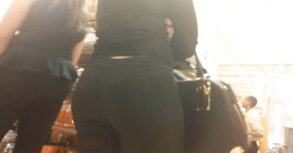 Thick big booty white girl in TIGHT trousers #40937040