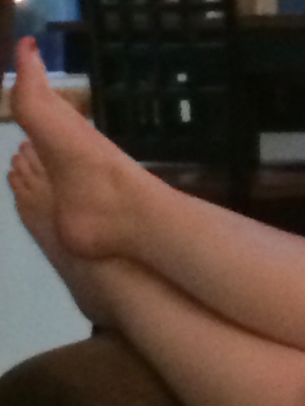 Wife's dirty feet from wearing flip flops all day #27274781