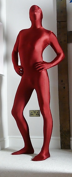 Red Lycra Zentai catsuit  #31640199