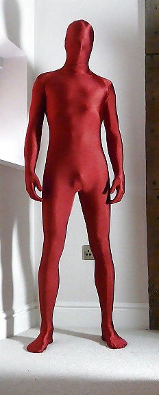 Red Lycra Zentai catsuit  #31640200