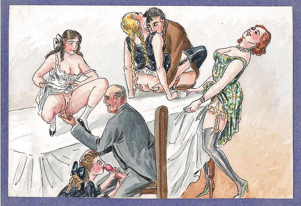 Vintage Erotic Drawings 25 #30456741