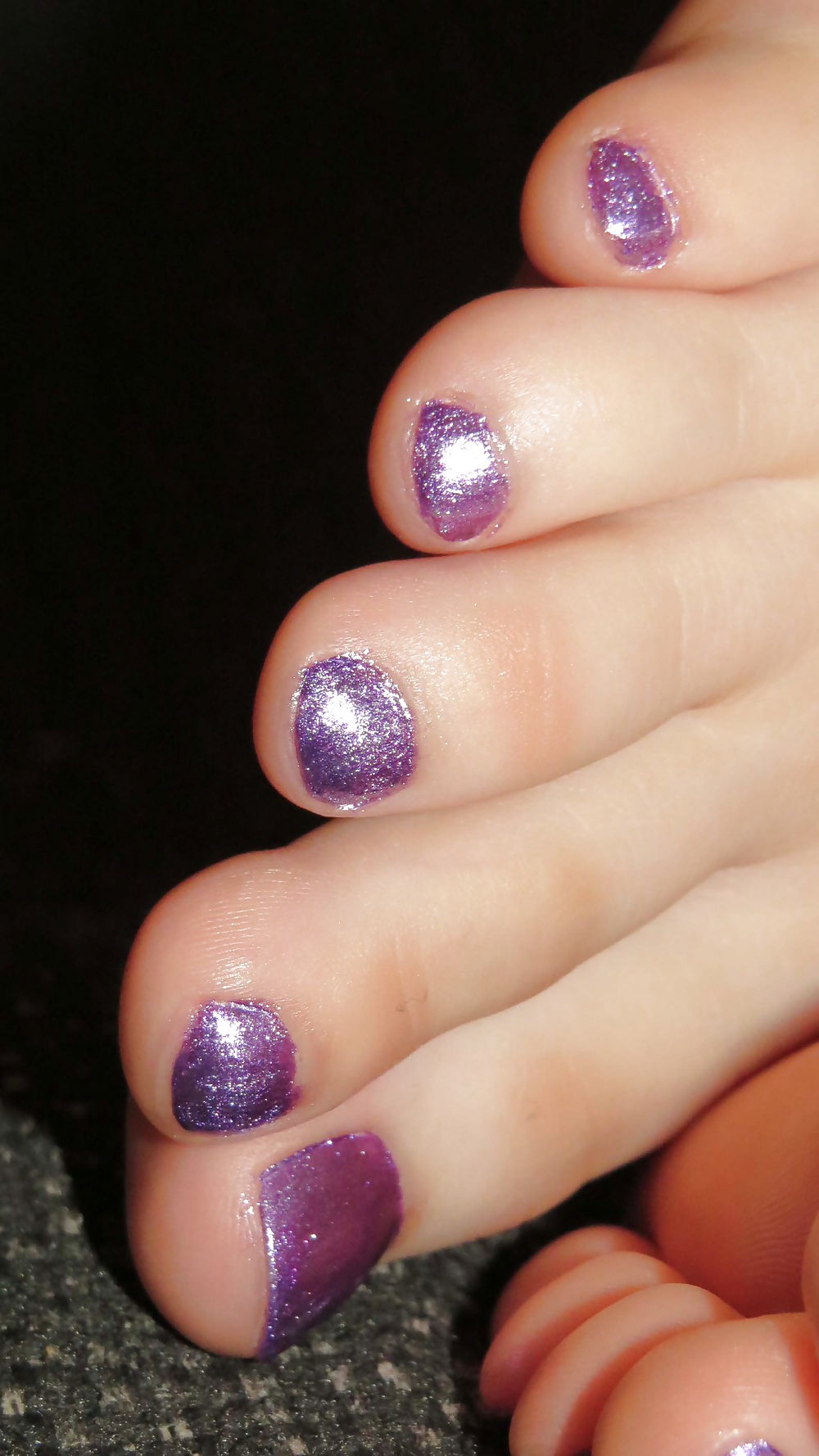 Barefeet and purple nails #28949346