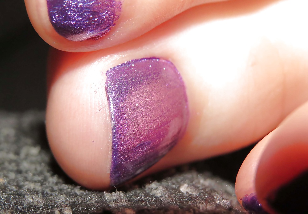 Barefeet and purple nails #28949351
