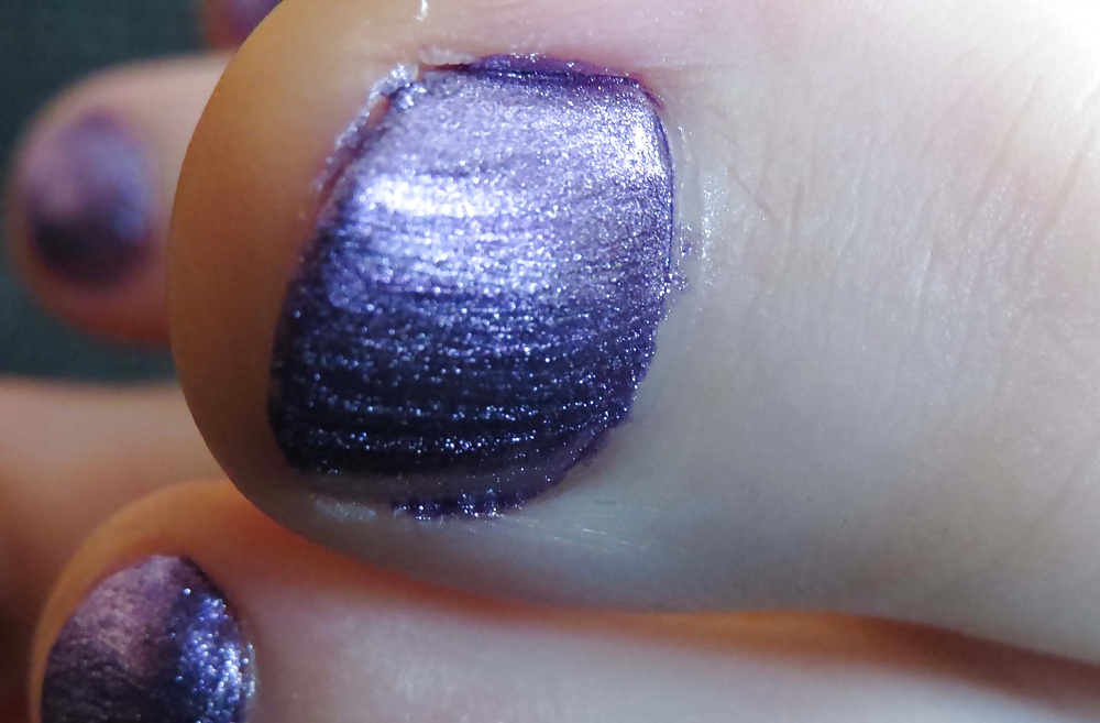 Barefeet and purple nails #28949368