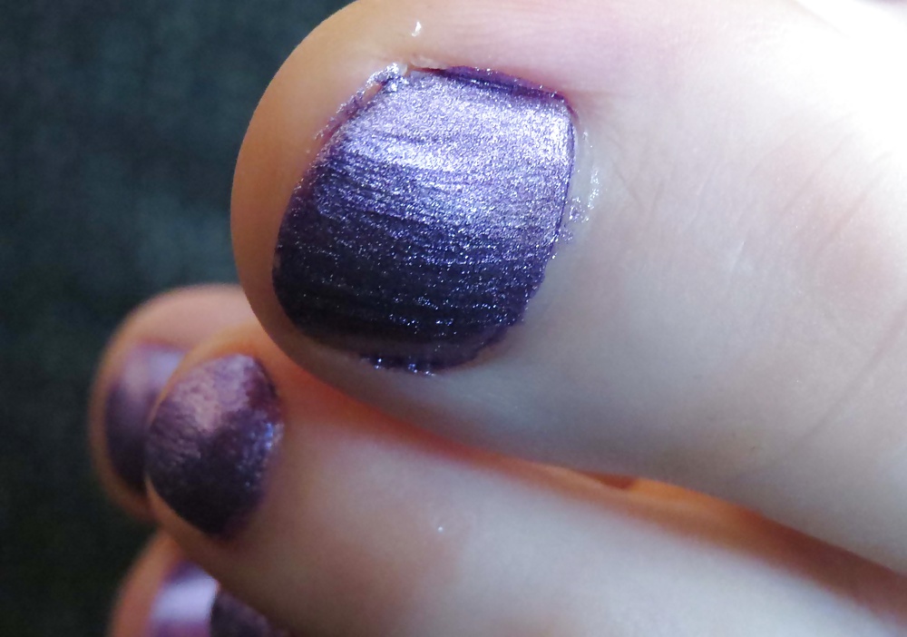 Barefeet and purple nails #28949372