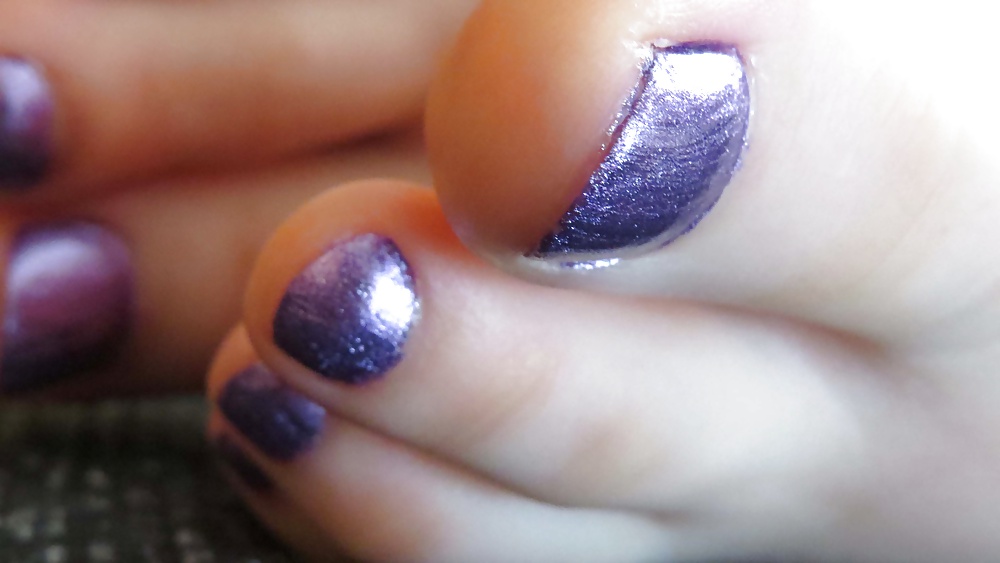 Barefeet and purple nails #28949377