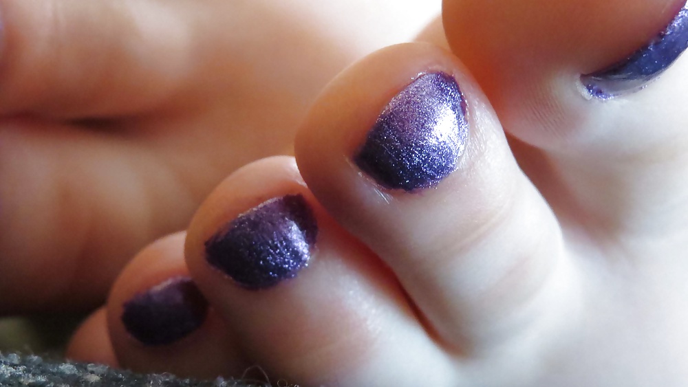 Barefeet and purple nails #28949381