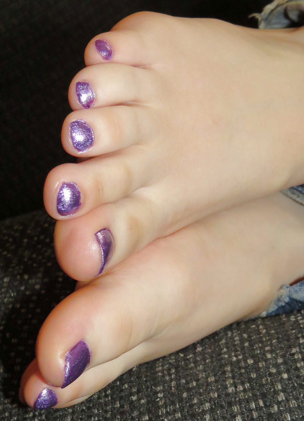 Barefeet and purple nails #28949468
