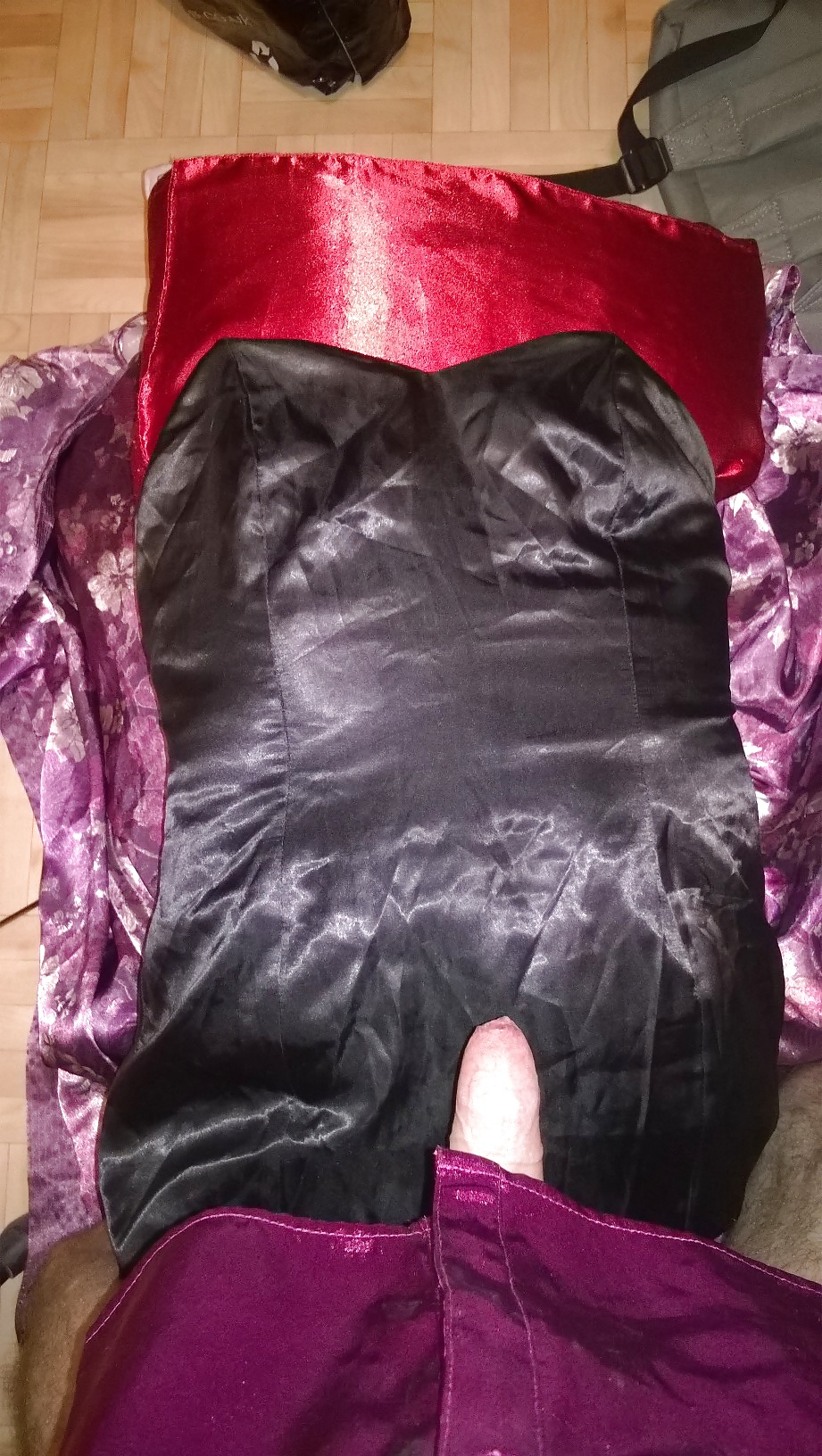Cumming ovr sad Satin slide dress