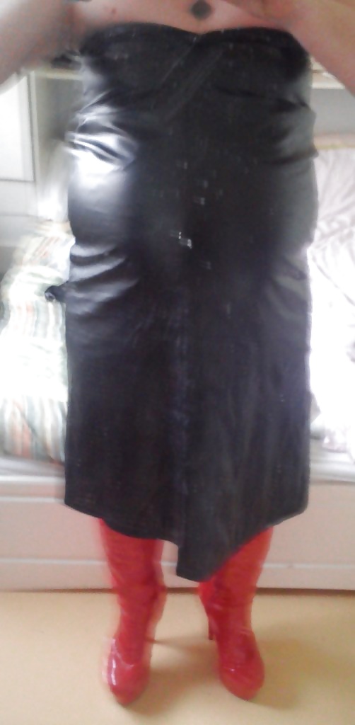 New Boots and Leather dress #34941498