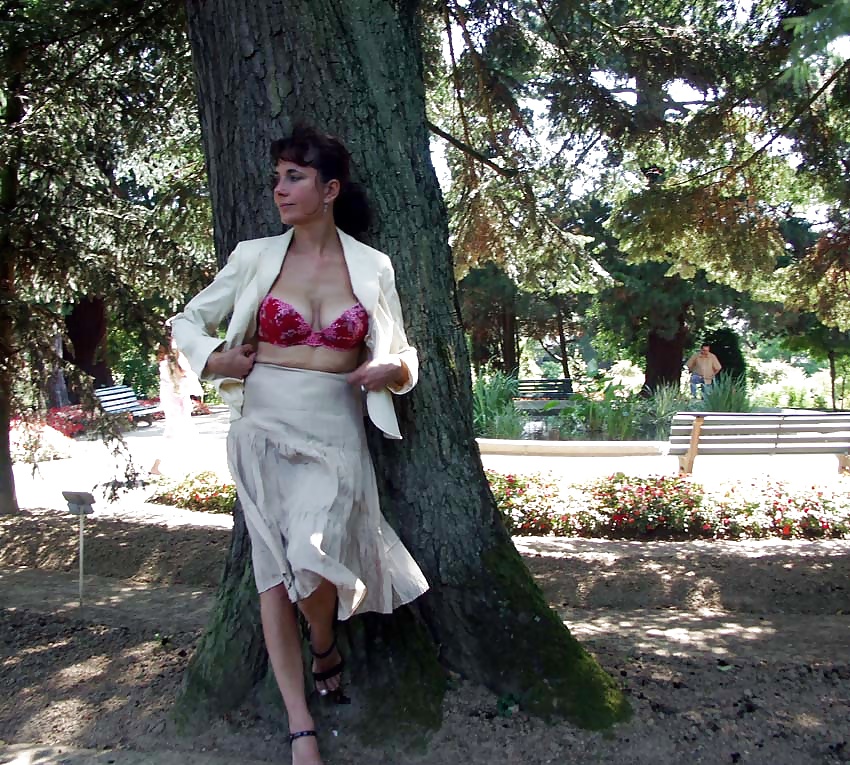 Nadine francese che lampeggia in un parco pubblico 2005
 #24666904