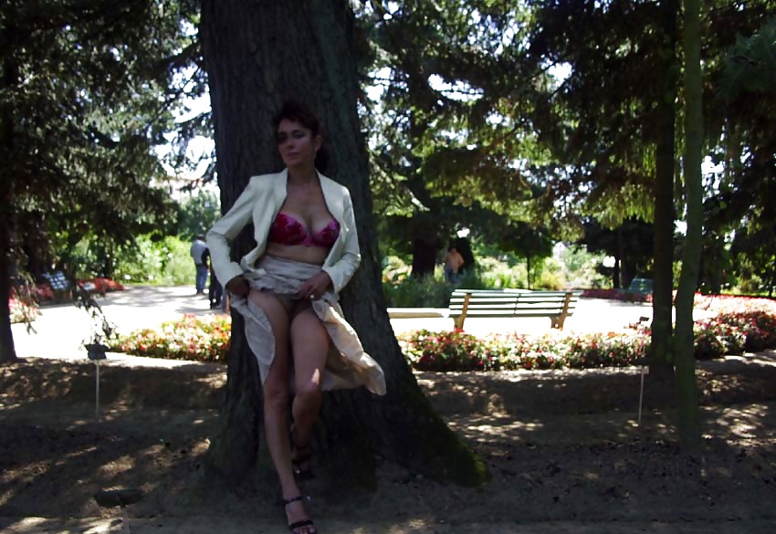 FRENCH NADINE flashing in a public park 2005 #24666910