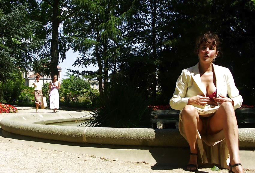 FRENCH NADINE flashing in a public park 2005 #24667055