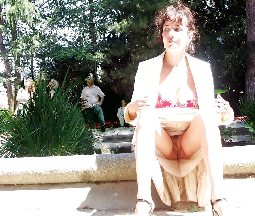 FRENCH NADINE flashing in a public park 2005 #24667093