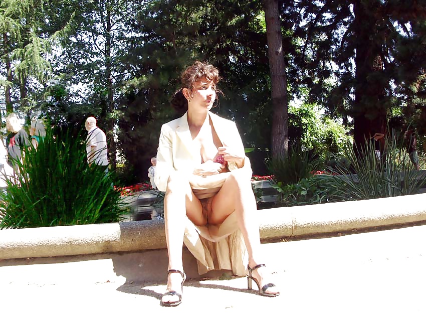 FRENCH NADINE flashing in a public park 2005 #24667098