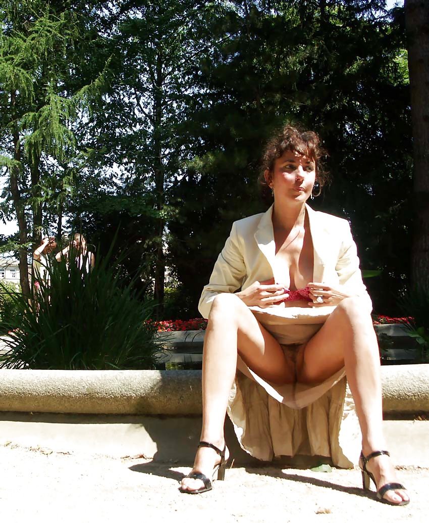 FRENCH NADINE flashing in a public park 2005 #24667108