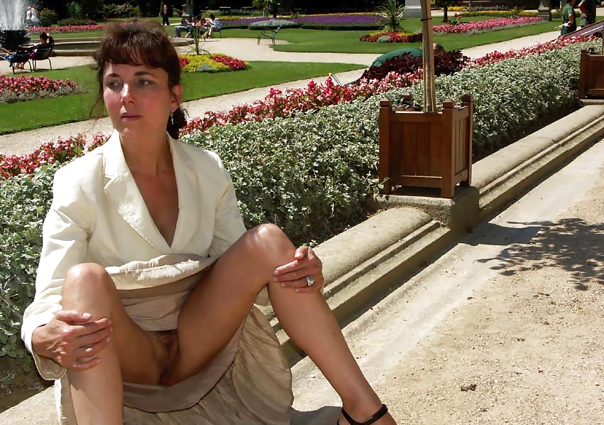 FRENCH NADINE flashing in a public park 2005 #24667273