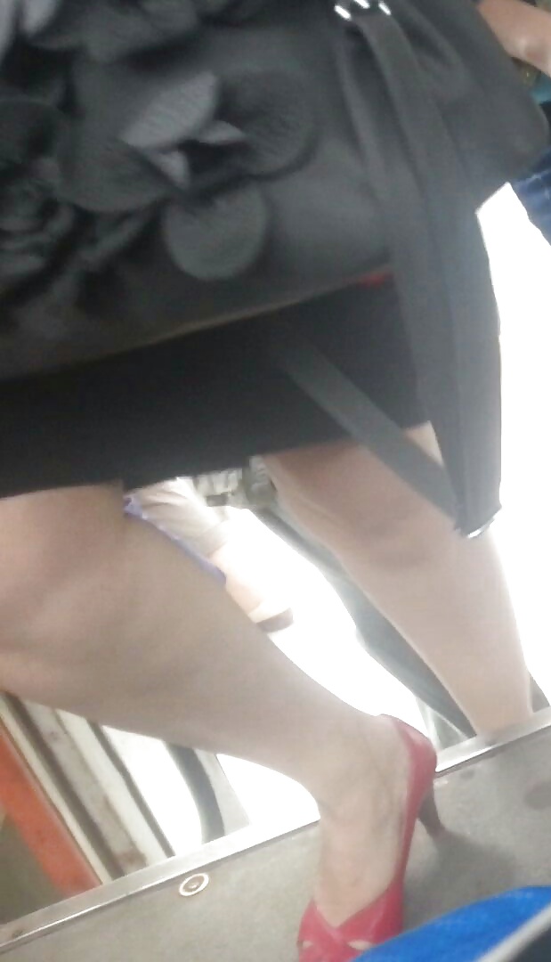 Spy feet,ass, face,legs and nylon in bus romanian #29118218
