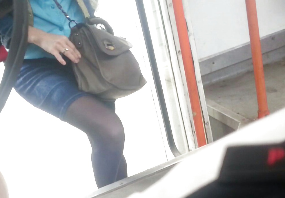 Spy feet,ass, face,legs and nylon in bus romanian #29118232
