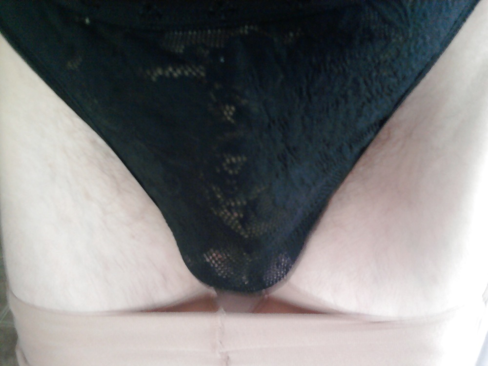 Black thong and pantyhose  #28485174
