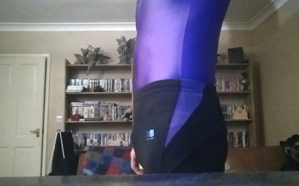 Running tights and purple leotard wank #26293515