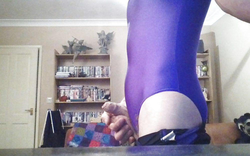 Running tights and purple leotard wank #26293533
