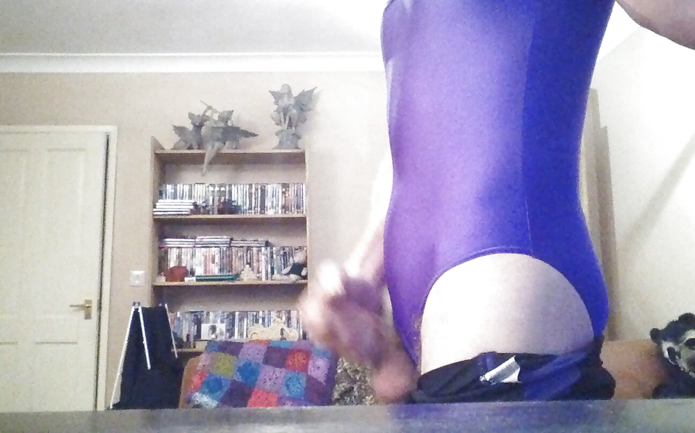 Running tights and purple leotard wank #26293540