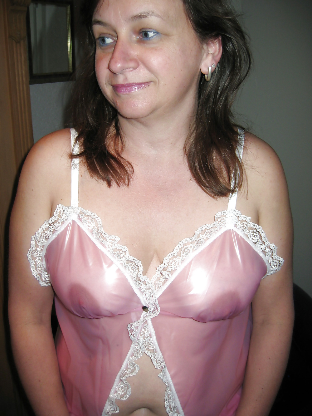 Hairy MILF wearing PVC Babydoll & Panties #33158941