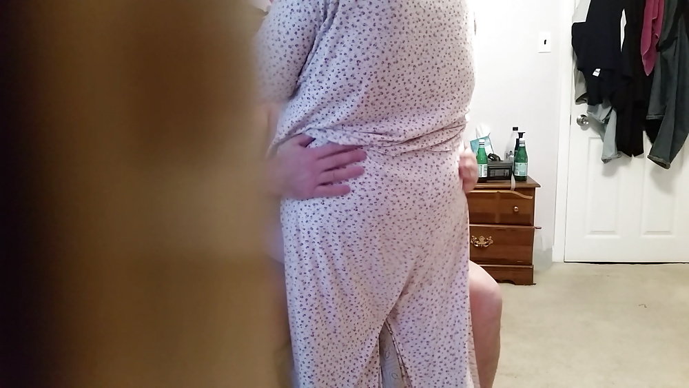 Bbw wife half dressed & naked,hairy pussy, big tits,belly #39517619